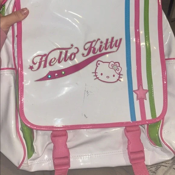 RARE PVC WHITE HELLO KITTY LARGE SPORTY BACKPACK LAS VEGAS - Picture 14 of 14